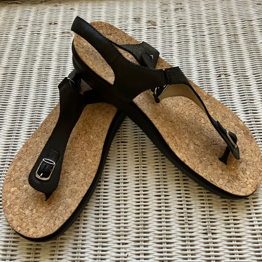 SAS Marina T Strap thong wedge sandal back strap leather granola minimalist 10 M - Picture 4 of 9